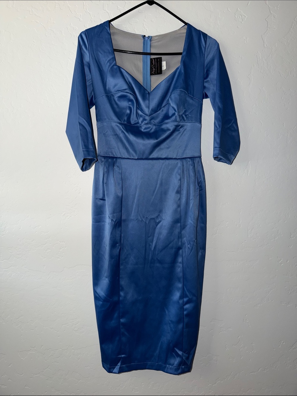 Blue satin pinup dress